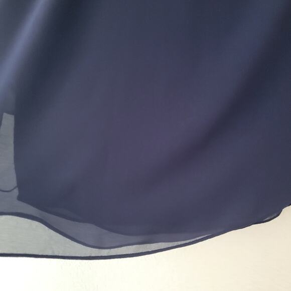 Naked Zebra Cold Shoulder Navy Blue Braided Neckline Top / Blouse Size Small - Picture 3 of 8